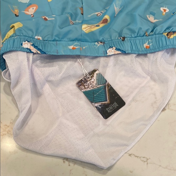 NWT Men’s Australian Brand Mosmann Pool Print Blue Swim Trunks - Picture 13 of 13